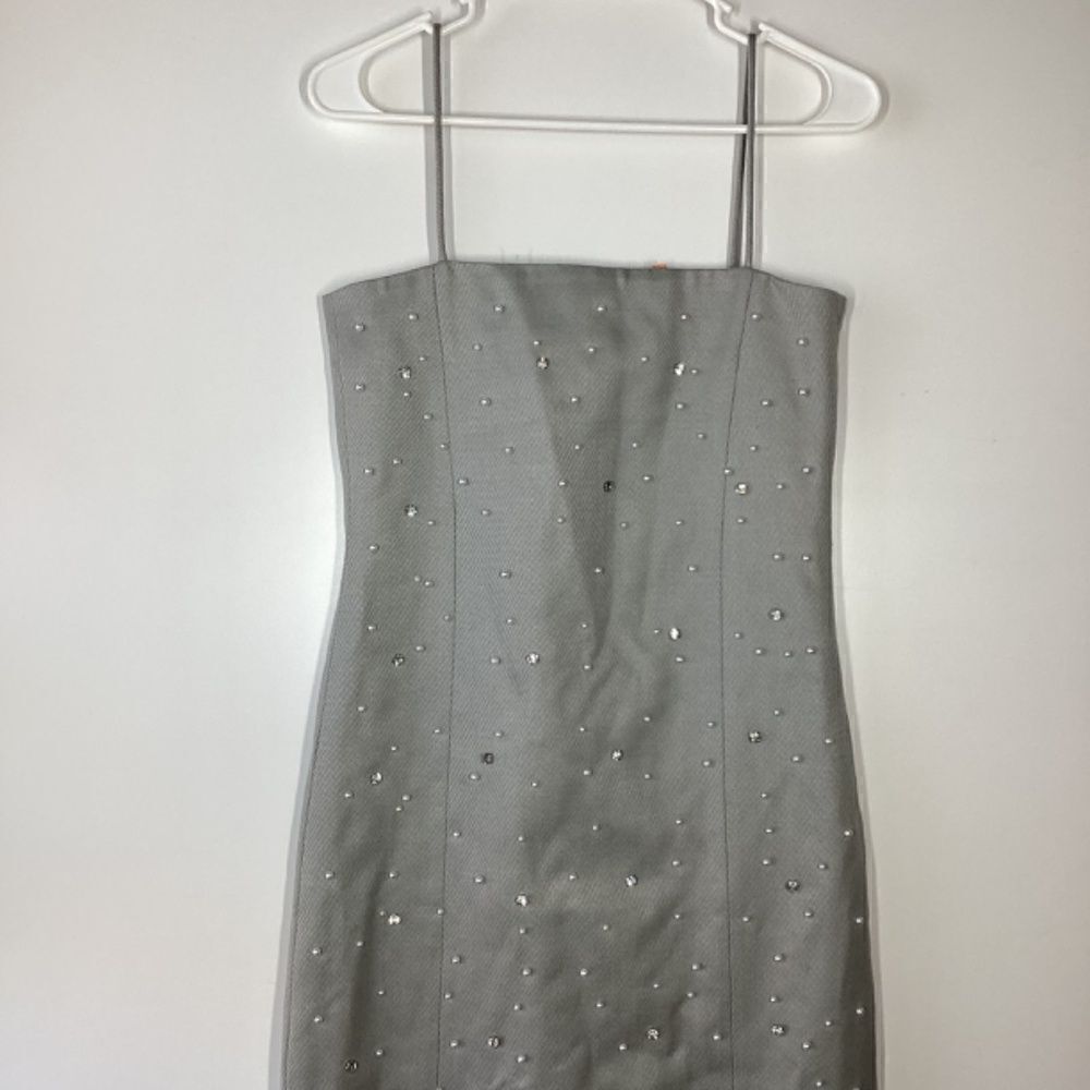Stine Goya Aly Gray Beaded‎  Rhinestone Strap Midi Dress In Crystal Clusters XXS - Picture 4 of 15